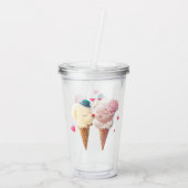 Eiscreme-Paar - Liebe bei First Lick Acryltrinkbecher (Rückseite)