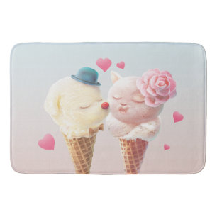 Eiscreme-Paar - Liebe bei First Lick Badematte