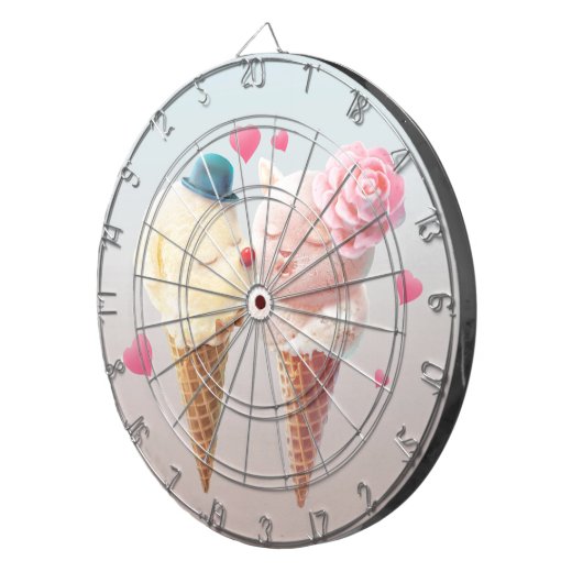 Eiscreme-Paar - Liebe bei First Lick Dartscheibe (Vorderseite rechts)