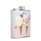 Eiscreme-Paar - Liebe bei First Lick Flachmann (Rechts)