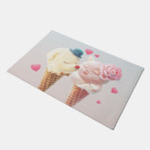 Eiscreme-Paar - Liebe bei First Lick Fußmatte (Schrägansicht)