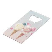 Eiscreme-Paar - Liebe bei First Lick Geldbeutel Flaschenöffner (Vorderseite Schrägansicht)
