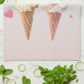 Eiscreme-Paar - Liebe bei First Lick Geschirrtuch (Gefaltet)