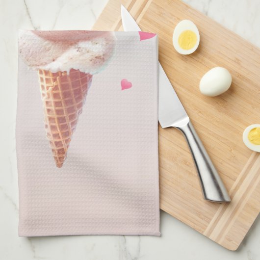 Eiscreme-Paar - Liebe bei First Lick Geschirrtuch (Viertel Falte)