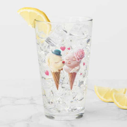 Eiscreme-Paar - Liebe bei First Lick Glas (Vorderseite Ice)