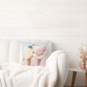 Eiscreme-Paar - Liebe bei First Lick Kissen