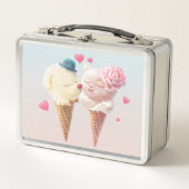 Eiscreme-Paar - Liebe bei First Lick Metall Brotdose (Vorderseite)
