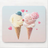 Eiscreme-Paar - Liebe bei First Lick Mousepad (Vorne)