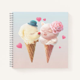 Eiscreme-Paar - Liebe bei First Lick Notizblock
