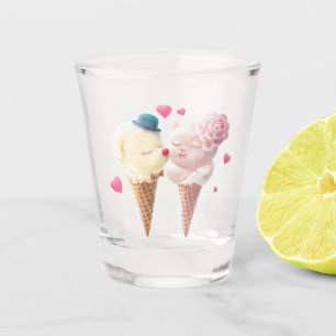 Eiscreme-Paar - Liebe bei First Lick Schnapsglas
