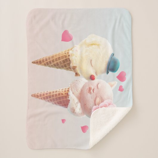 Eiscreme-Paar - Liebe bei First Lick Sherpadecke (Vorderseite)