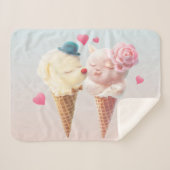 Eiscreme-Paar - Liebe bei First Lick Sherpadecke (Vorderseite (Horizontal))