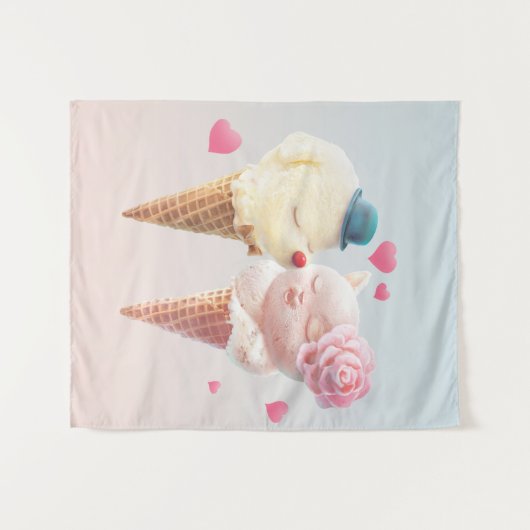 Eiscreme-Paar - Liebe bei First Lick Wandteppich (Vorderseite (Horizontal))