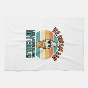 Eiscreme Papa Vintage Lustige Kühler Papa-Shirt-De Geschirrtuch