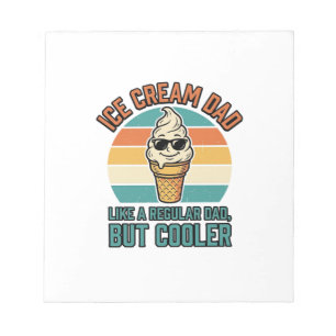 Eiscreme Papa Vintage Lustige Kühler Papa-Shirt-De Notizblock