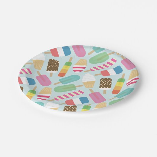 Eiscreme-Papier-Teller Pappteller (Schrägansicht)