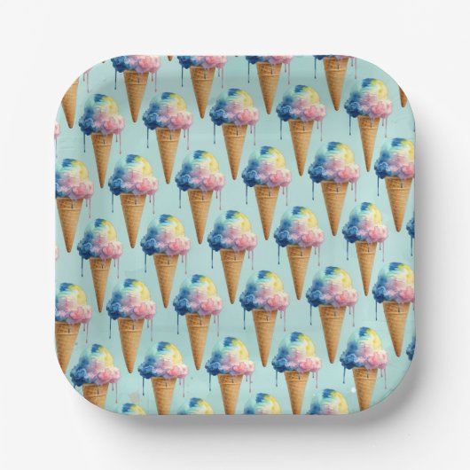 Eiscreme Pappteller (Vorderseite)