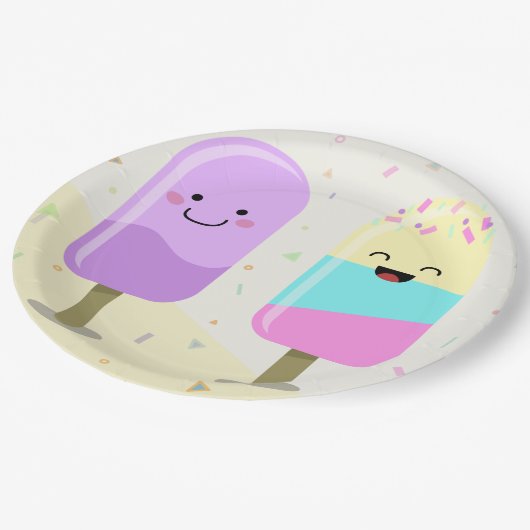 Eiscreme Pappteller (Schrägansicht)