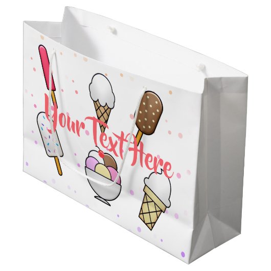 Eiscreme Parlor Dream Große Geschenktüte (Vorderseite Schrägansicht)