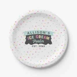 Eiscreme Parlor Fun Bold Polka Dot Geburtstagspart Pappteller