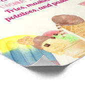 Eiscreme Party 1. Geburtstag Meilenstein Poster (Ecke)