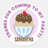 Eiscreme Party Custom Danke Stickers (Vorderseite)