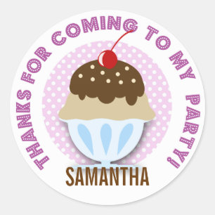 Eiscreme Party Custom Danke Stickers