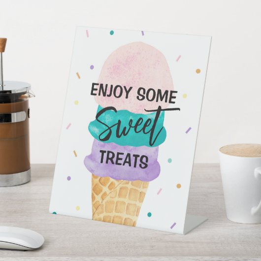 Eiscreme Party Dessert Party Sign - Sundae Sockelschild (In SItu)