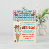 Eiscreme-Party Einladung (Stehend Vorderseite)