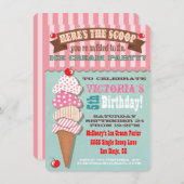 Eiscreme-Party Einladung (Vorne/Hinten)