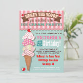 Eiscreme-Party Einladung (Stehend Vorderseite)