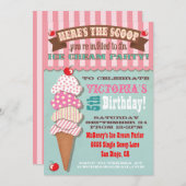 Eiscreme-Party Einladung (Vorne/Hinten)