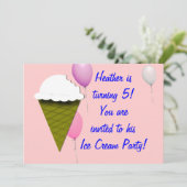Eiscreme-Party Einladung (Stehend Vorderseite)