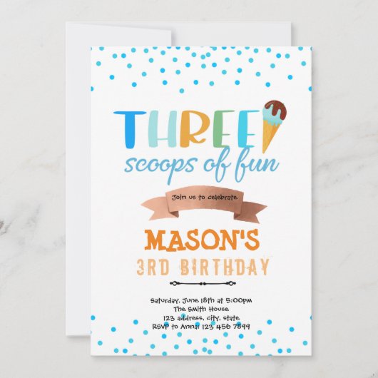 Eiscreme-Party Einladung (Vorderseite)