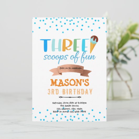 Eiscreme-Party Einladung (Stehend Vorderseite)