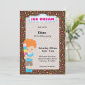 Eiscreme-Party Einladung (Stehend Vorderseite)
