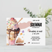 Eiscreme-Party Einladung (Stehend Vorderseite)