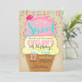 Eiscreme-Party Einladung - Girl Birthday Einladung (Stehend Vorderseite)