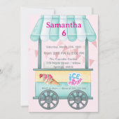 Eiscreme-Party-Einladung, Samantha 6. Geburtstag Einladung (Vorderseite)