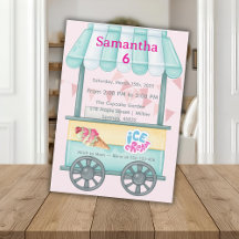 Eiscreme-Party-Einladung, Samantha 6. Geburtstag