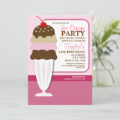 Eiscreme-Party Einladungen (Stehend Vorderseite)