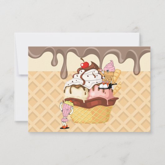 Eiscreme Party Eiscreme Geburtstag einladen (Rückseite)