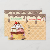 Eiscreme Party Eiscreme Geburtstag einladen (Vorne/Hinten)