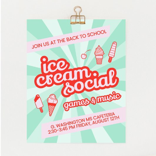 Eiscreme-Party Flyer