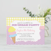 Eiscreme Party Geburtstag, Eiscreme soziale Einlad Einladung (Stehend Vorderseite)