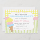 Eiscreme Party Geburtstag, Eiscreme Soziales Einladung (Vorderseite)