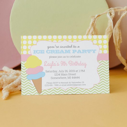 Eiscreme Party Geburtstag, Eiscreme Soziales Einladung