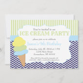 Eiscreme Party Geburtstag, Eiscreme Soziales Einladung (Vorderseite)