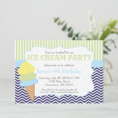 Eiscreme Party Geburtstag, Eiscreme Soziales Einladung (Stehend Vorderseite)