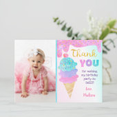 Eiscreme Party Geburtstag Vielen Dank Karten (Stehend Vorderseite)